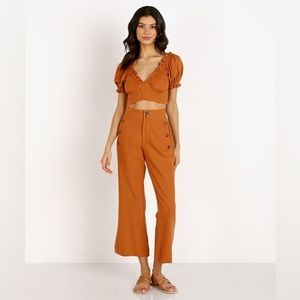 Jen’s Pirate Booty Gwen Pants Sunburn Linen Orange XS/S